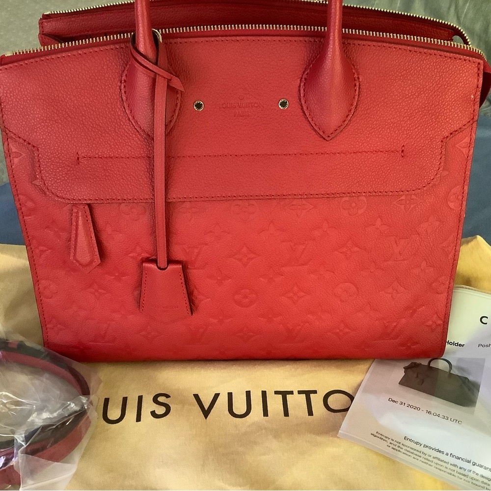 Authentic Louis Vuitton Scarlet Tote Designer Bag